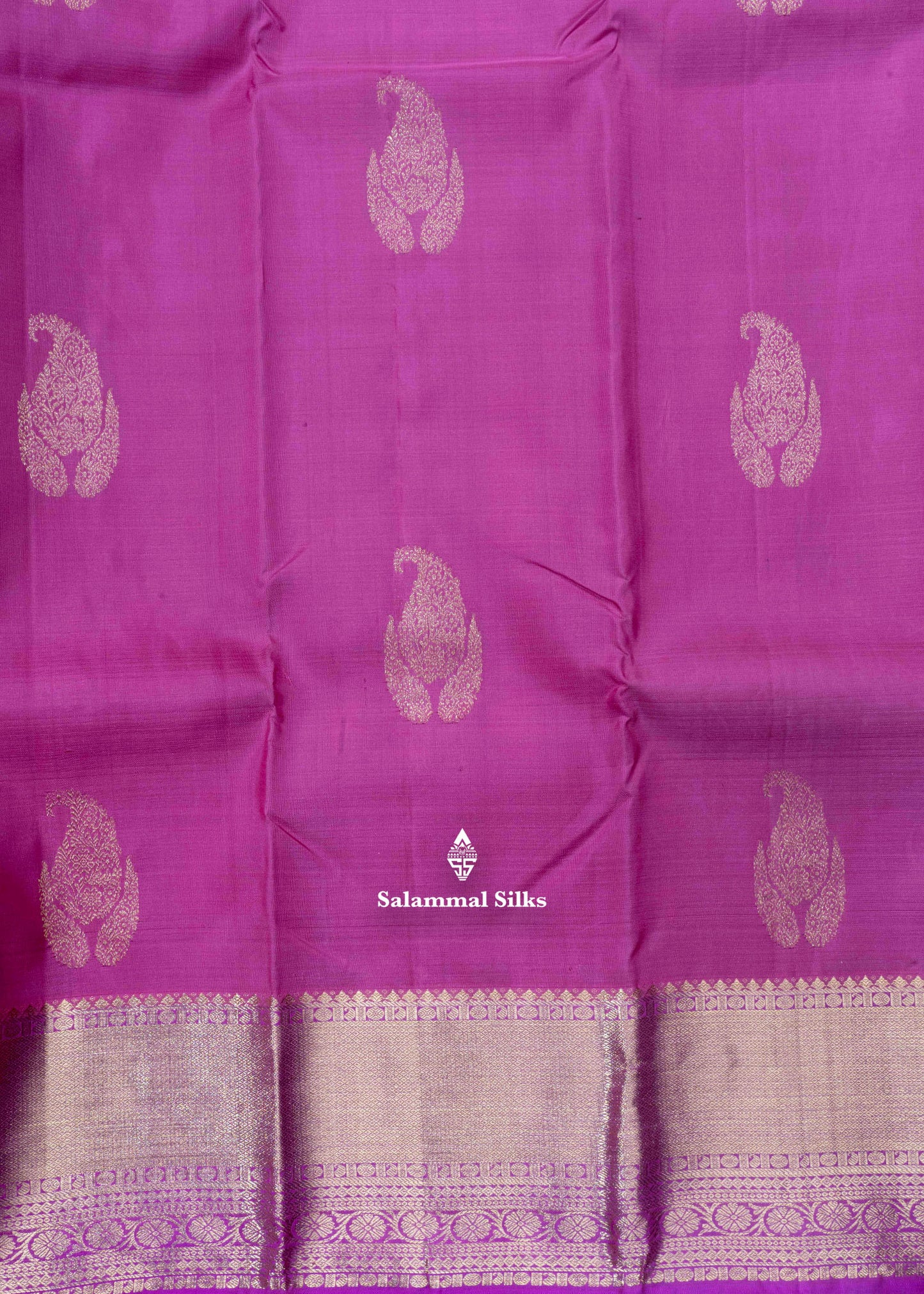 Kanjivaram Onion Pink Pure Silk Saree With Pink Blouse