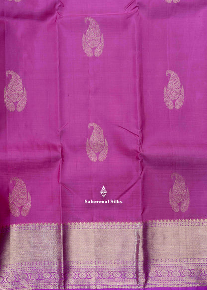 Kanjivaram Onion Pink Pure Silk Saree With Pink Blouse