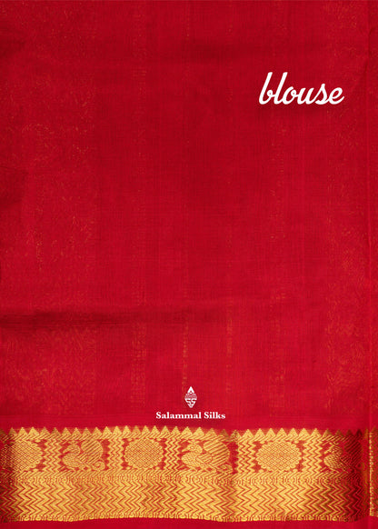 Bottle Green Pure Silk Cotton Saree With Maroon Blouse