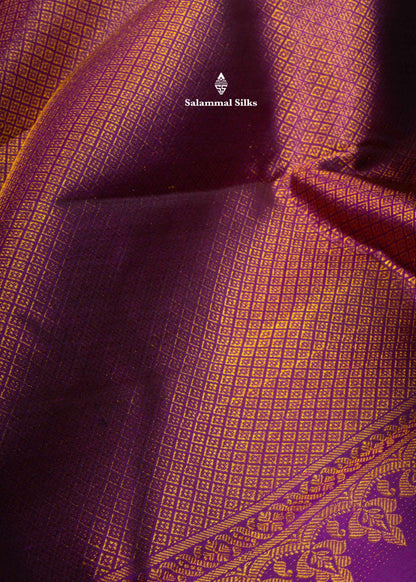 Kanjivaram Baby Pink Pure Silk Saree With Violet Border