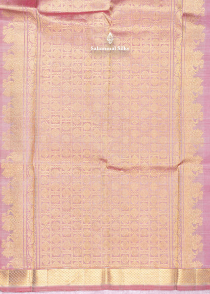 Kanjivaram Elaichi Green Pure Silk Saree With Onion Pink Blouse