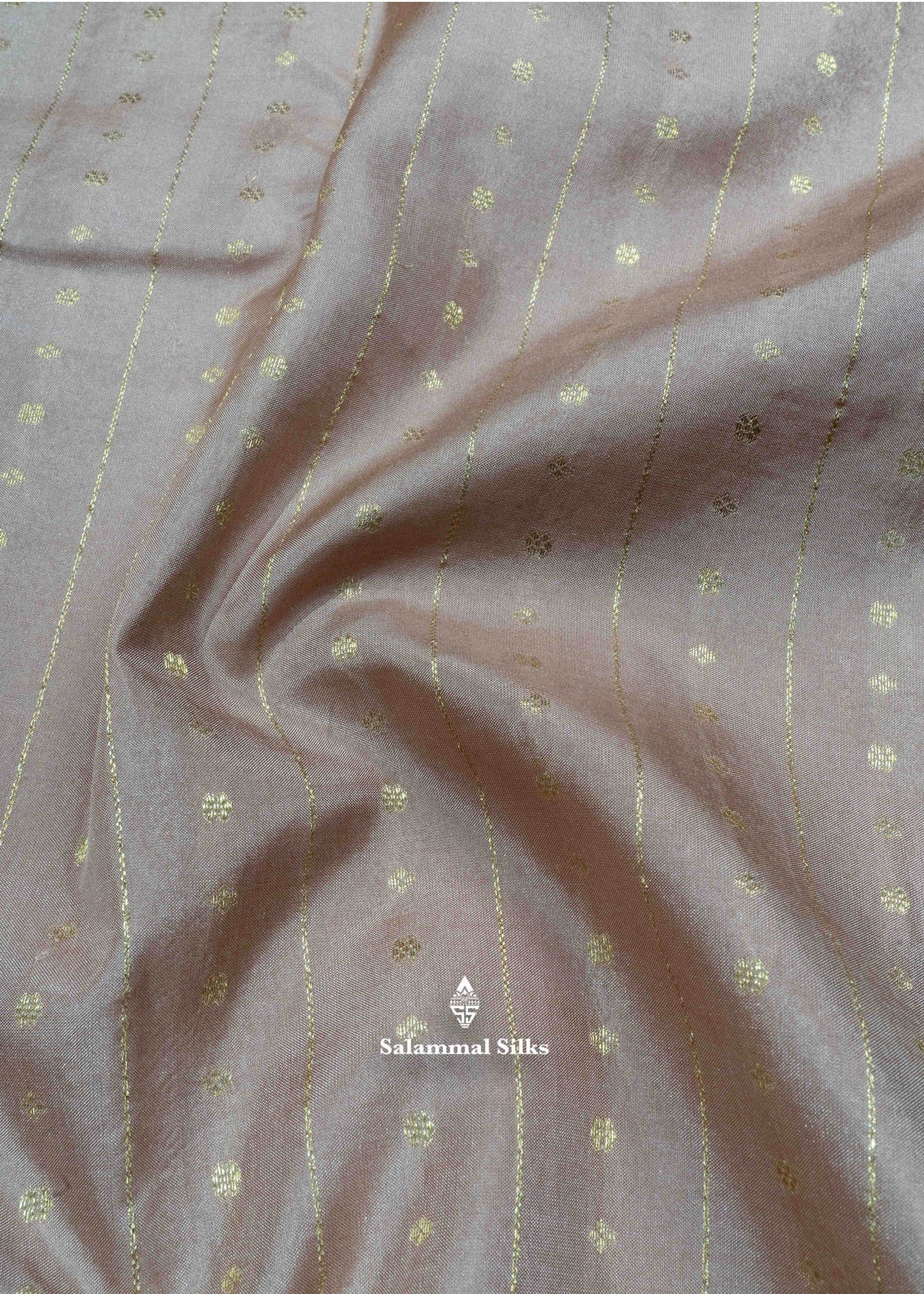 Kanjivaram Light Brown Pure Silk Saree With Sapphire Green Blouse
