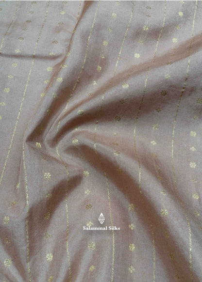 Kanjivaram Light Brown Pure Silk Saree With Sapphire Green Blouse
