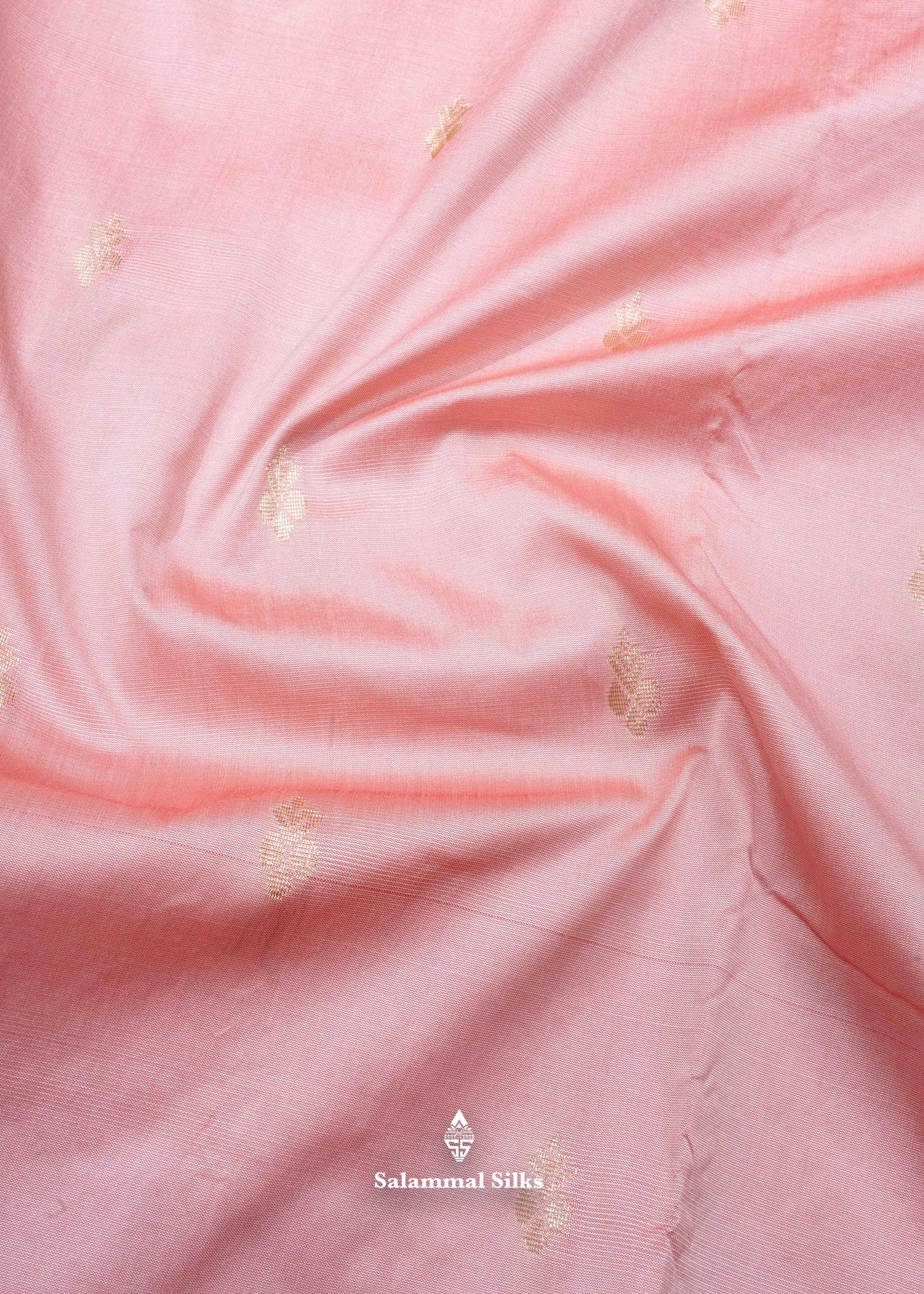 9 Yards Semi Silk Saree Pink Colour with Royal Blue Border