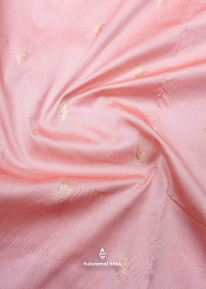 9 Yards Semi Silk Saree Pink Colour with Royal Blue Border
