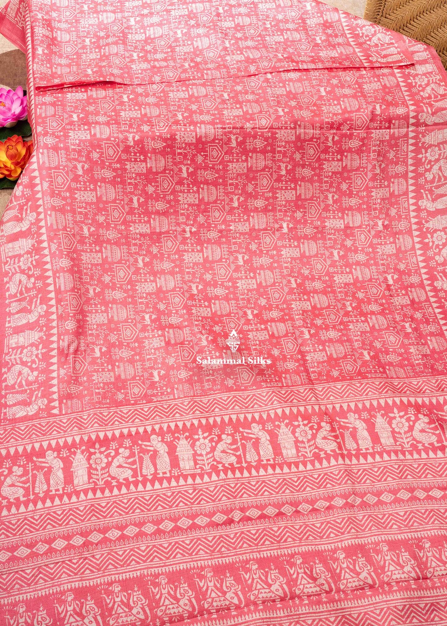 Sky Blue Colour Fancy Semi Tussar Saree With Blouse
