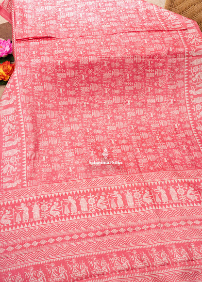 Sky Blue Colour Fancy Semi Tussar Saree With Blouse