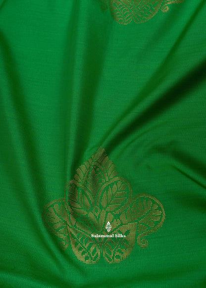 Green Colour Semi Soft Silk Saree With Violet Blouse
