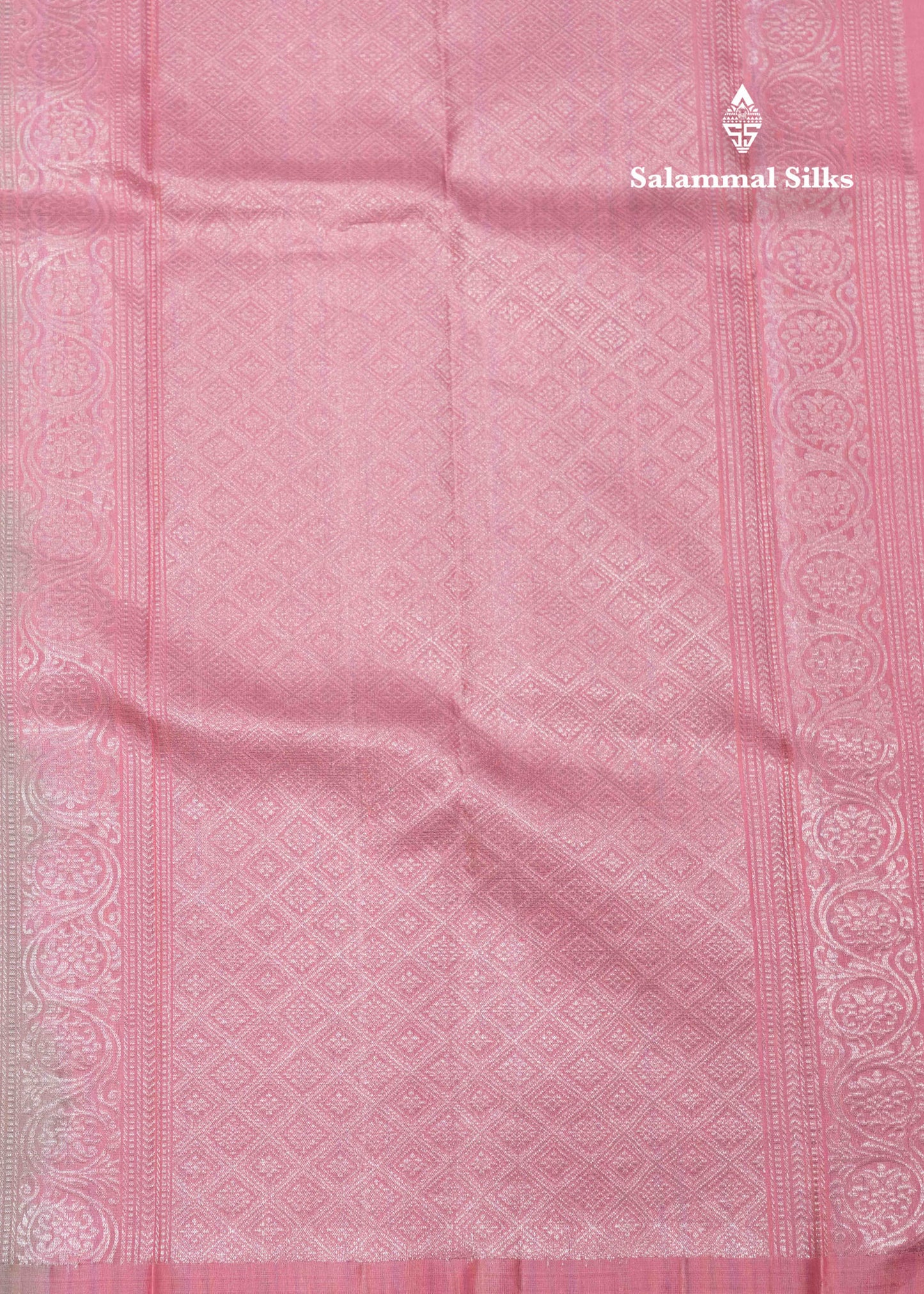 Cream Green Kanjivaram Fancy Pure Silk Saree With Designer Baby Pink Blouse