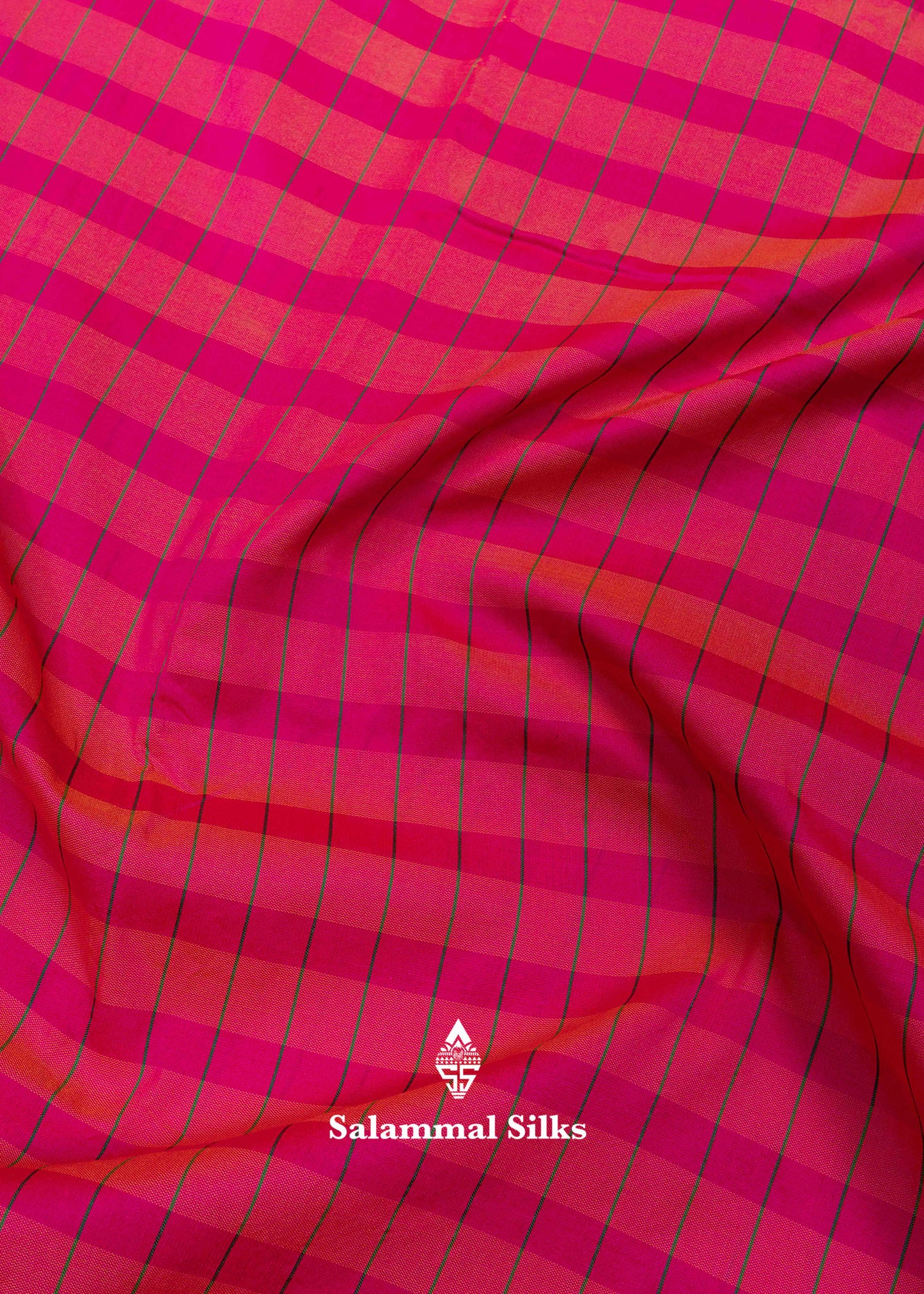9 Yards Semi Silk Saree Pink & Pinkish Orange Colour with Bottle Green Double Border