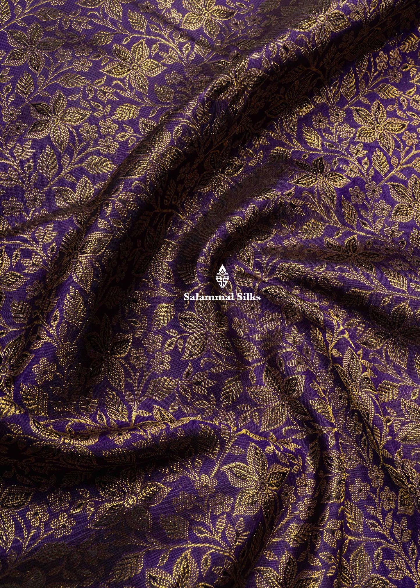 Violet Colour Kanjivaram Pure Silk Saree 3G Zari with Traditional Long Size Border