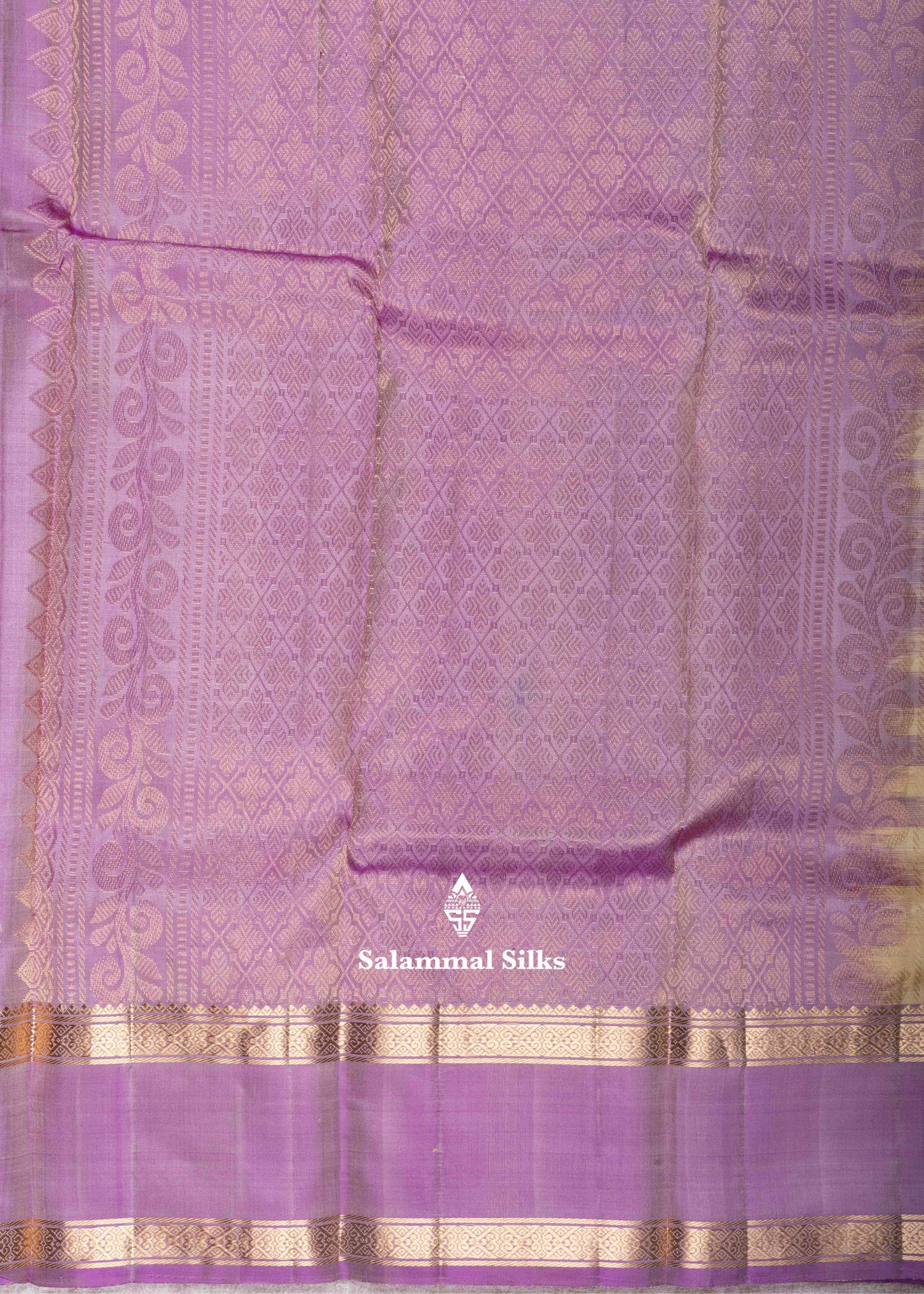 Kanjivaram Sandal Pure Silk Saree With Cream Lavender Blouse