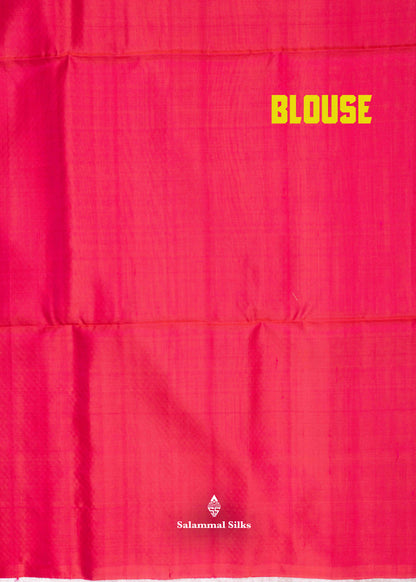 Kanjivaram Mustard Yellow Pure Soft Silk Saree With Pink Blouse