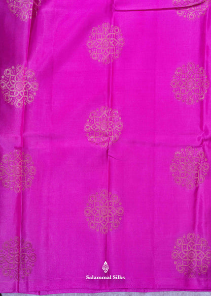 Kanjivaram Pink Pure Silk Saree With Saffire Green Blouse