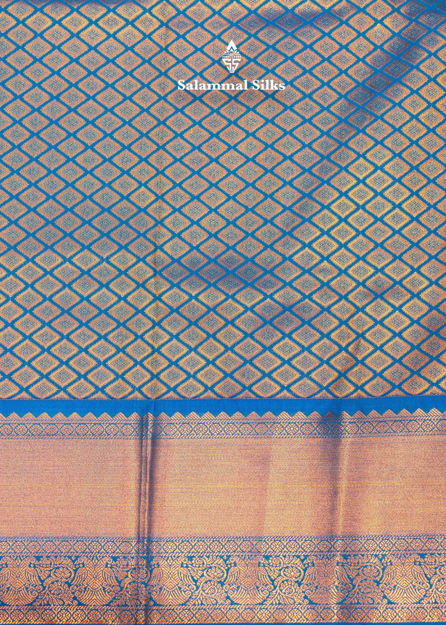 Sandal Colour Semi Silk Saree With Peacock Blue Copper Zari Border