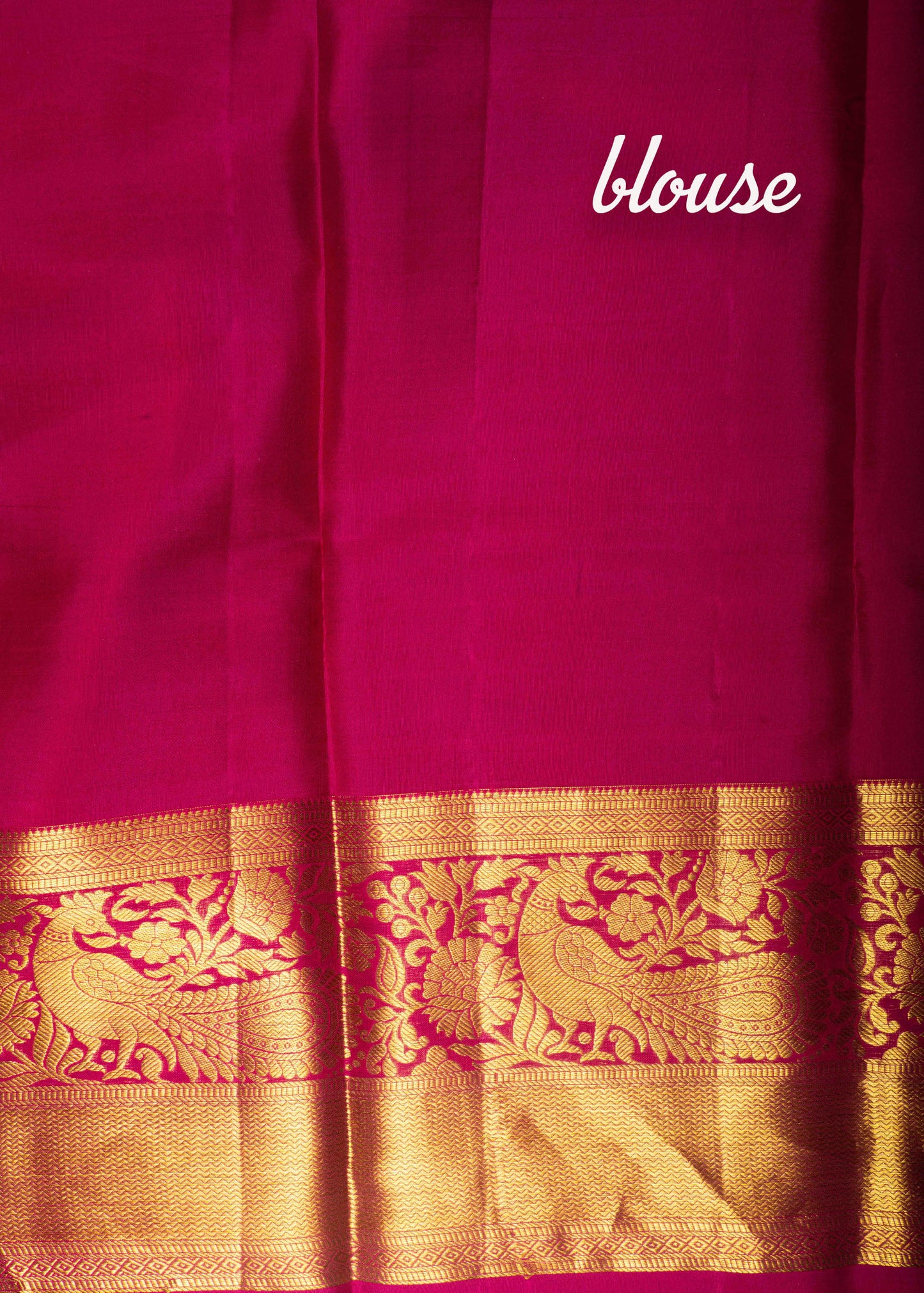 Pure Kanjivaram Magenta Pink Colour Silk Saree With Gold Zari Border