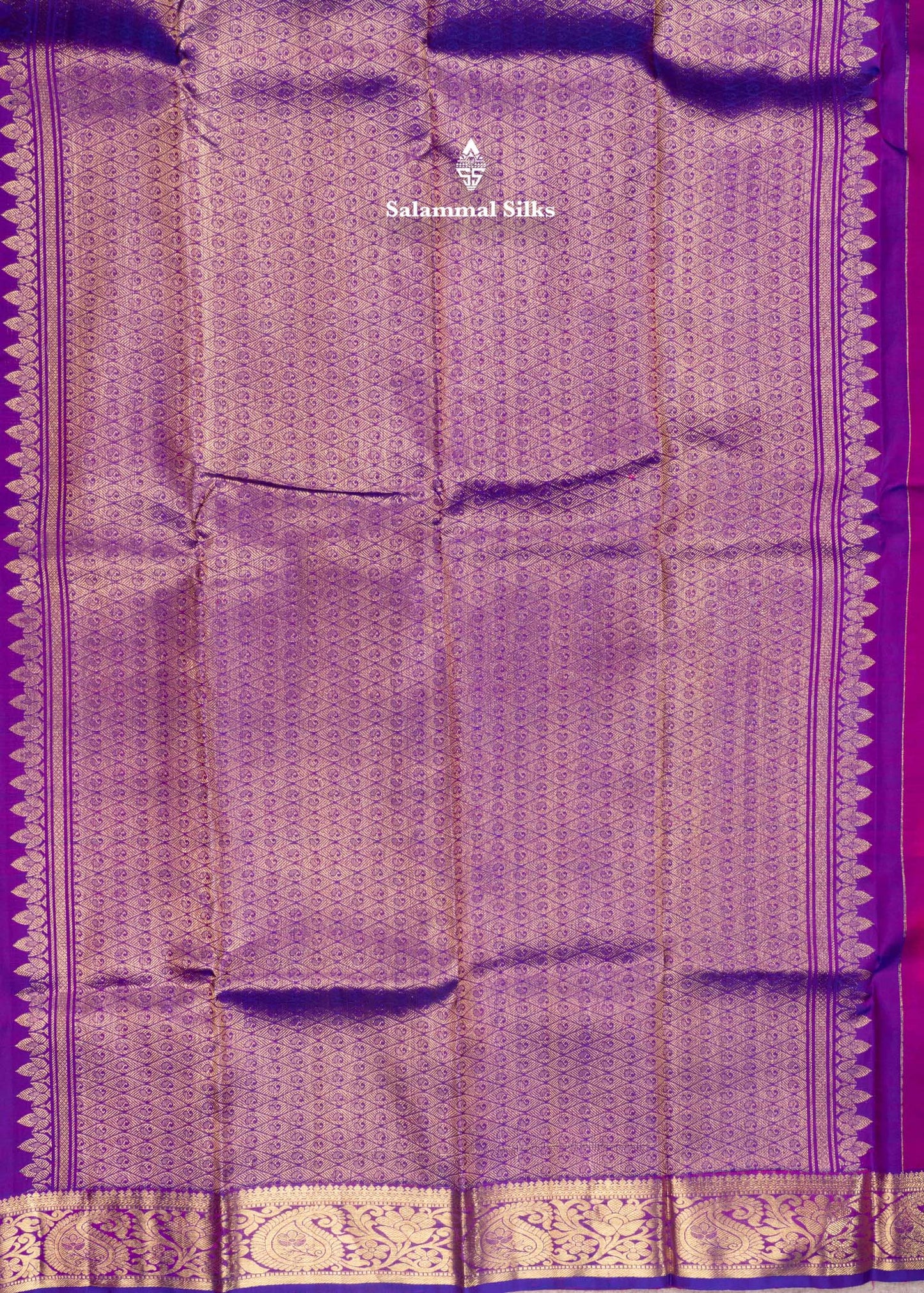 Kanjivaram Pink Colour Pure Silk Saree With Violet Blouse