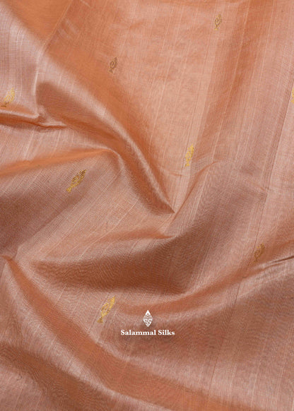 Dark Sandal Pure Silk Cotton Saree With Sapphire Green Blouse