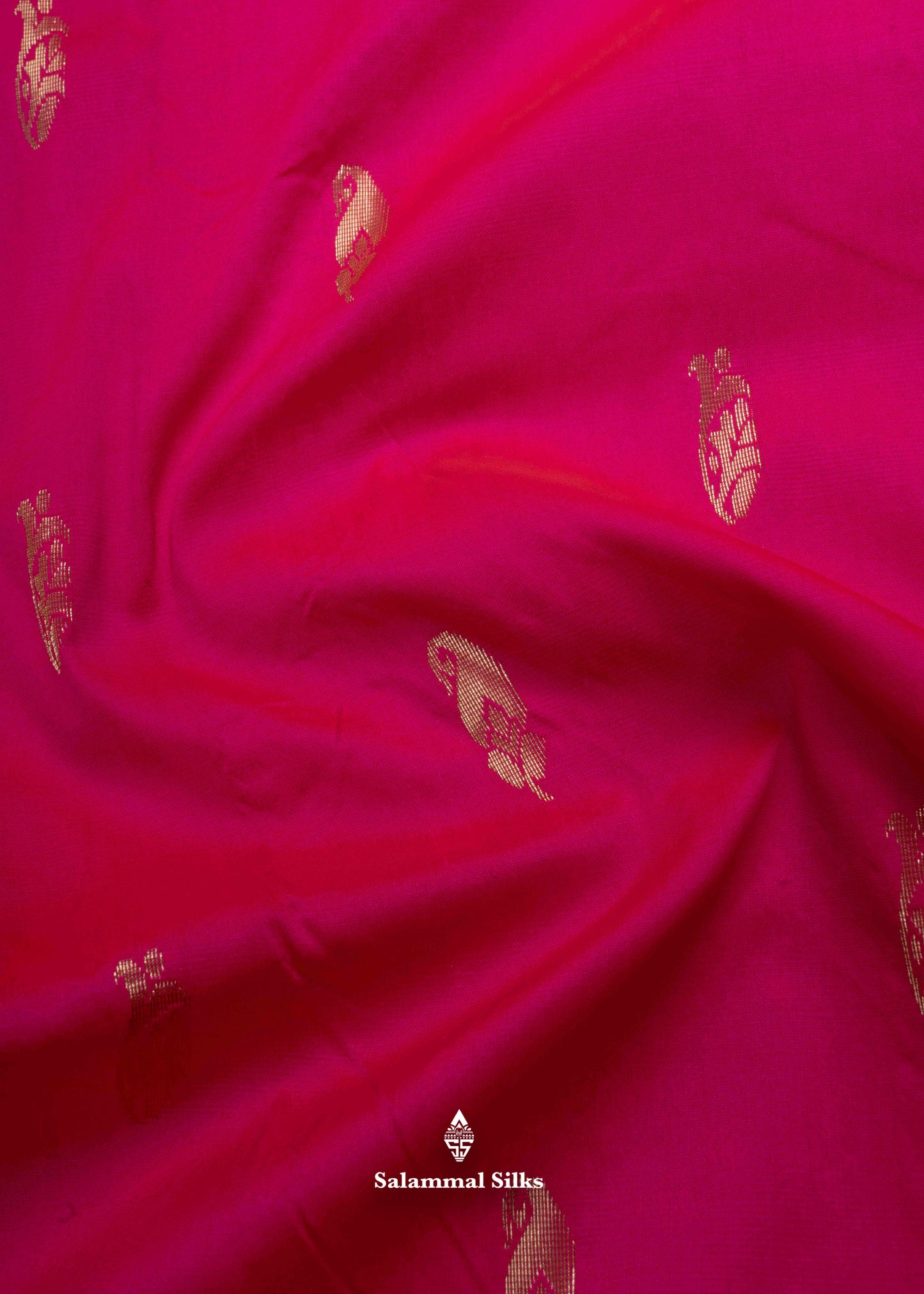 9 Yards Semi Silk Saree Pink Colour with Royal Blue Border