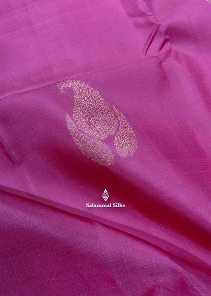Kanjivaram Onion Pink Pure Silk Saree With Pink Blouse