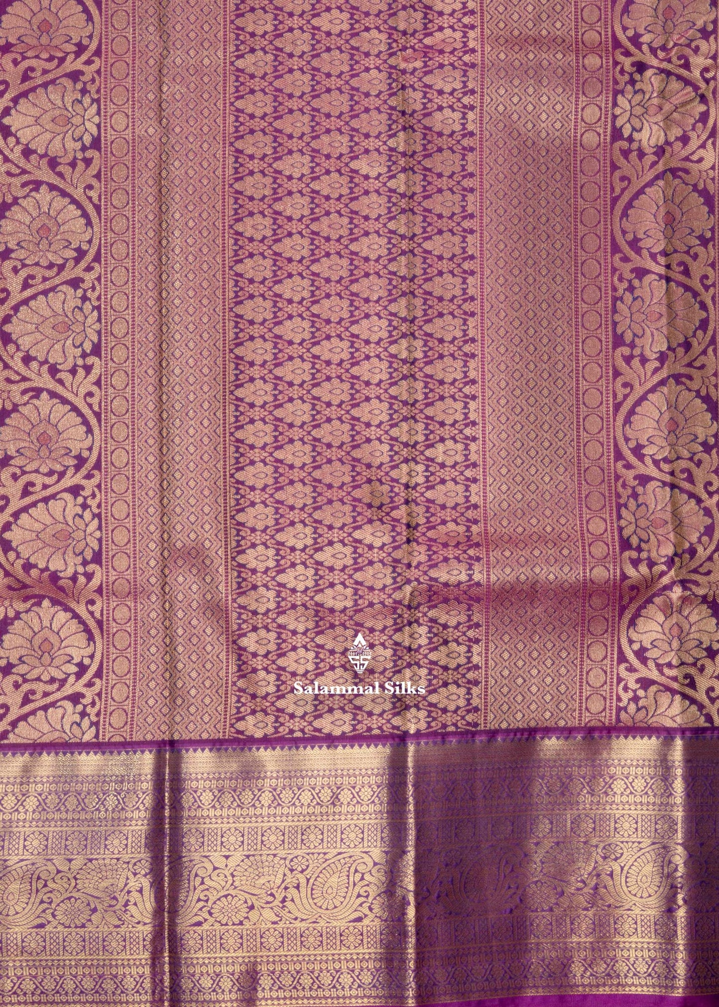 Peacock Green Semi Silk Saree With Violet Blouse