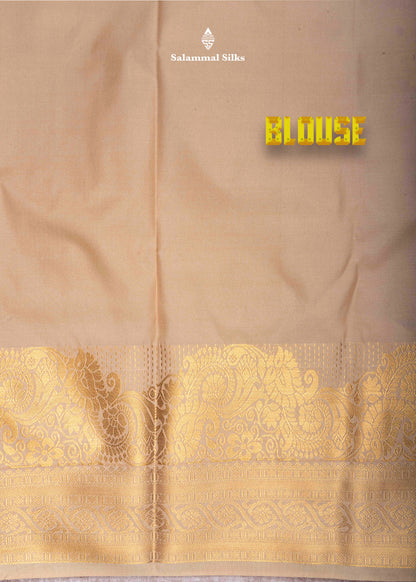 Violet Rain Drops Butta Semi Silk Saree With Sandal Fancy Border
