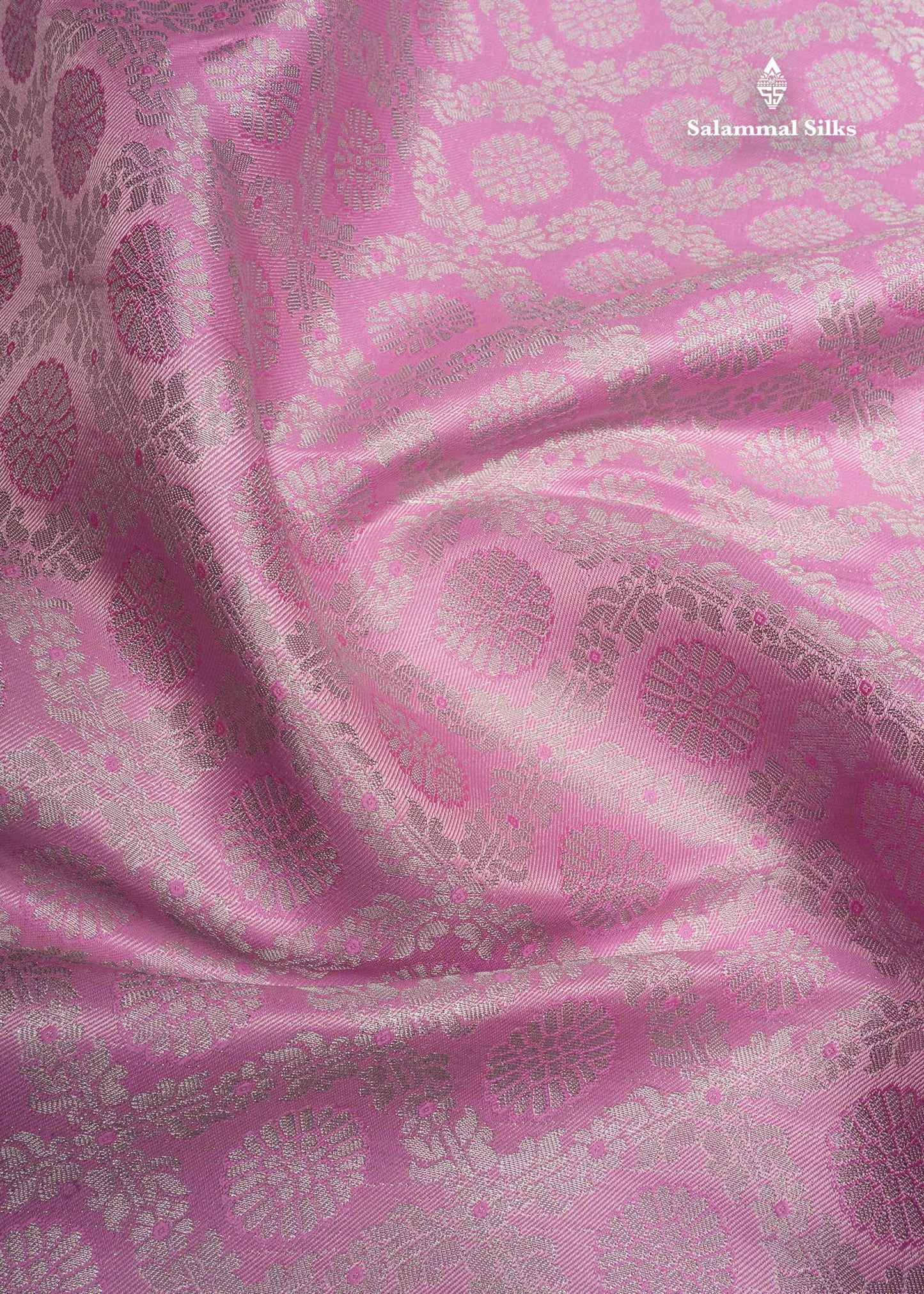 Light Pink Bridal Semi Silk Saree With Blouse