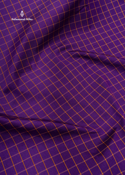 9 Yards Semi Silk Saree Violet Colour with Pink Border