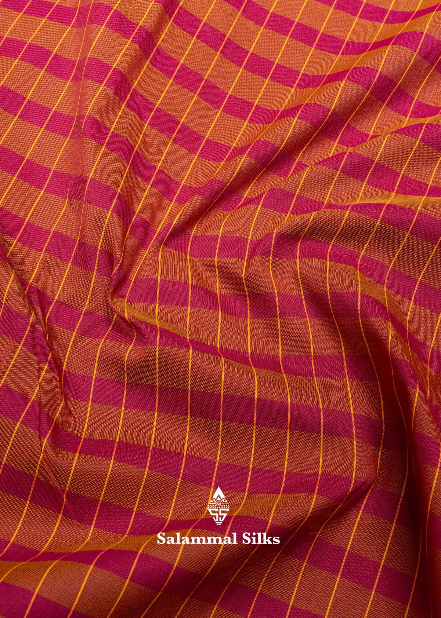9 Yards Semi Silk Saree Brown & Maroon Colour with Royal Blue Double Border