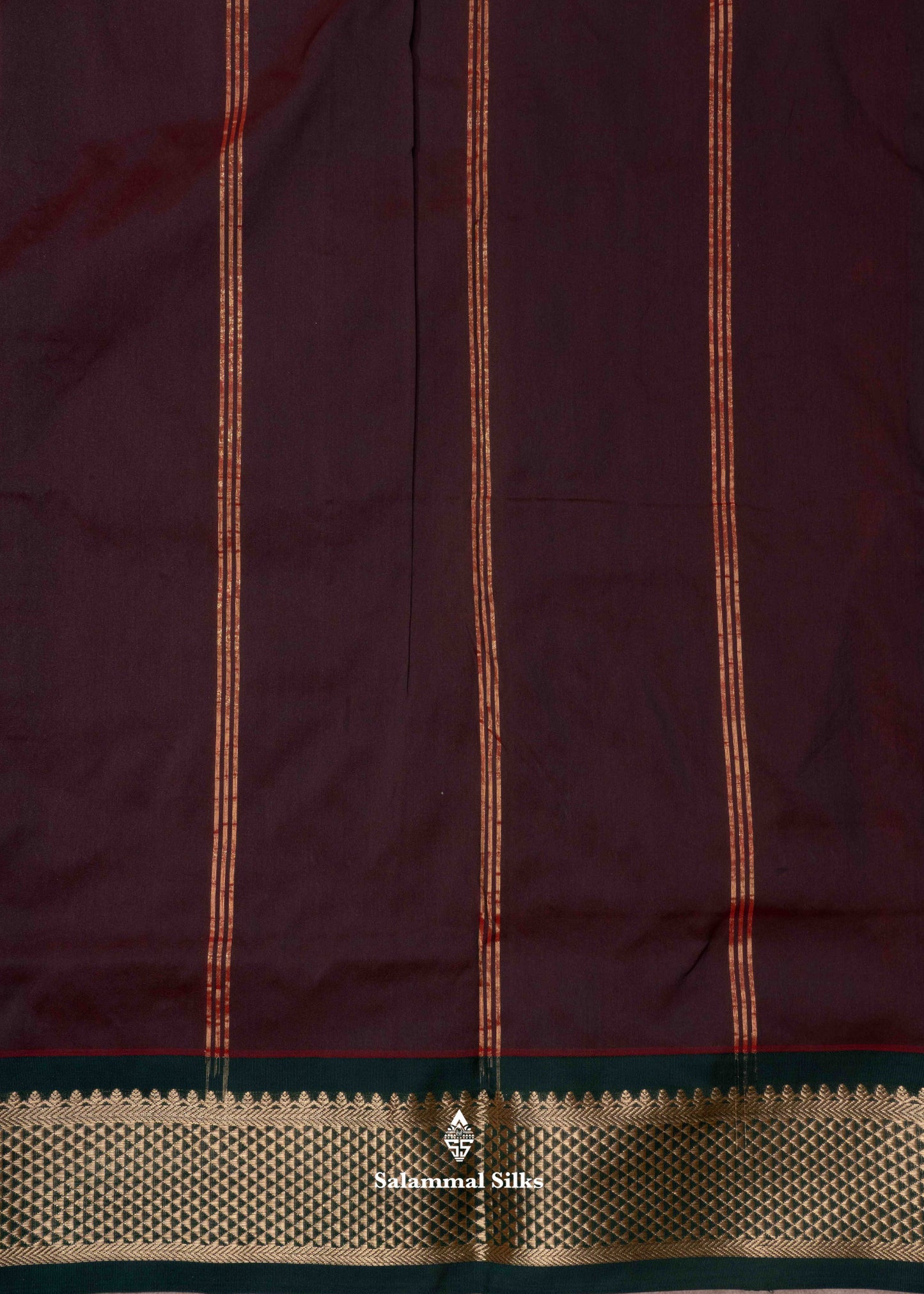 9 Yards Semi Silk Saree Pink Colour with Bottle Green Border