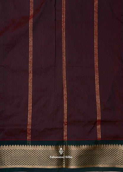 9 Yards Semi Silk Saree Pink Colour with Bottle Green Border