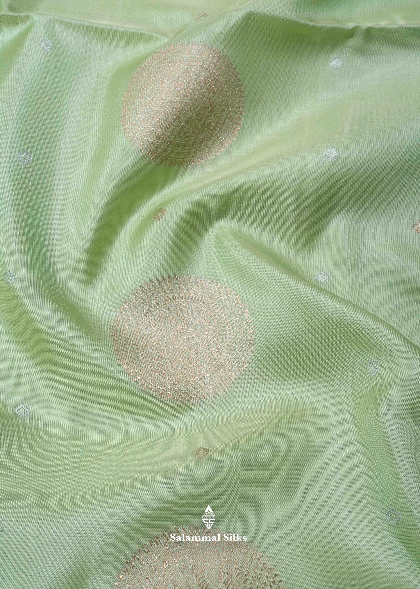 Kanjivaram Light Elaichi Green Pure Soft Silk Saree With Light Green Blouse