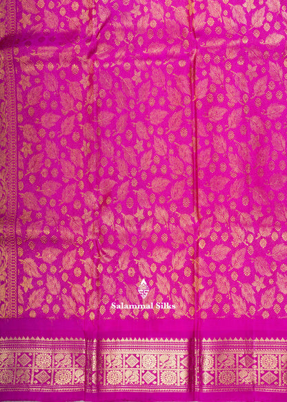 Kanjivaram Pure Silk Saree Violet With Pink Blouse