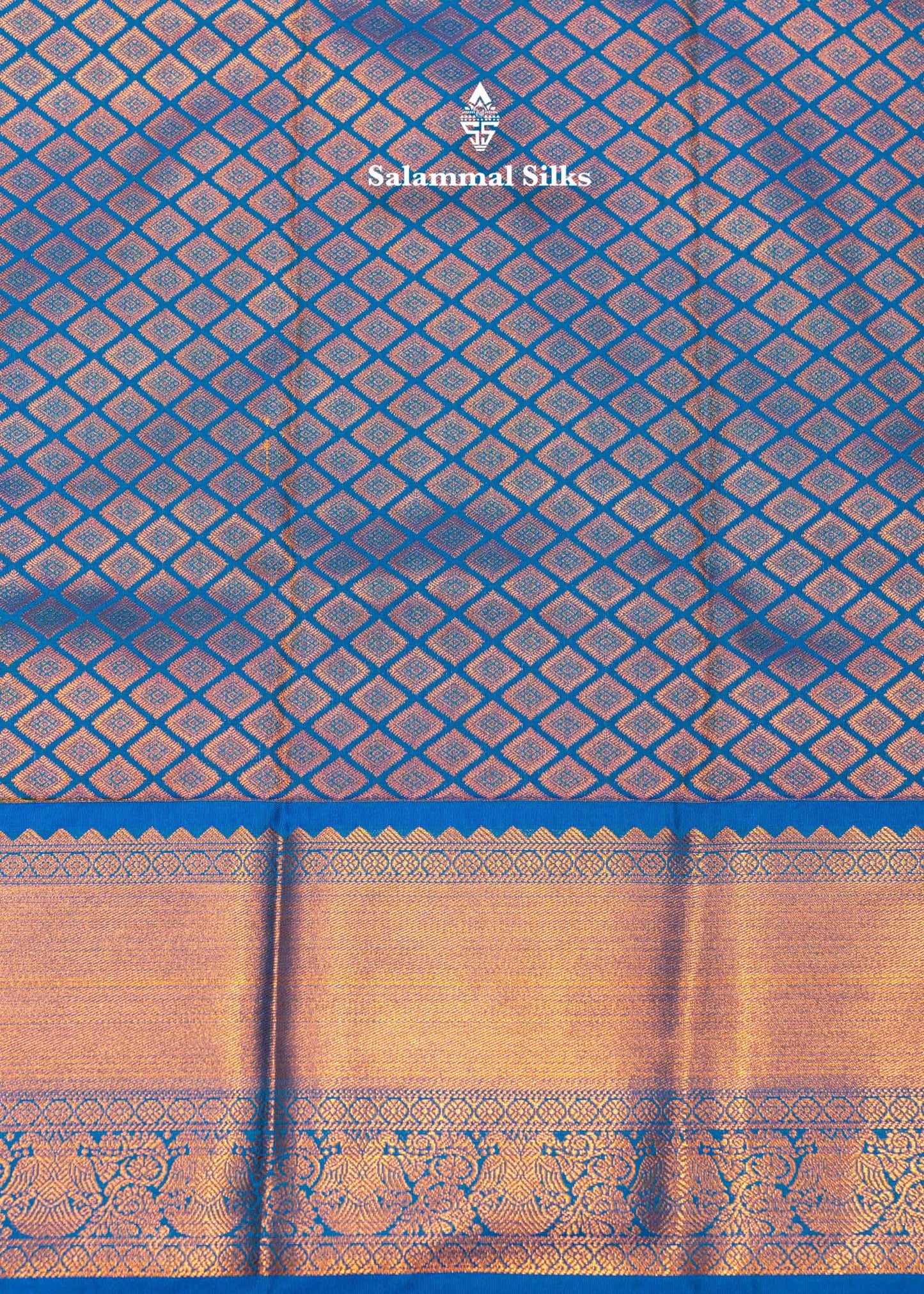 Sandal Colour Semi Silk Saree With Peacock Blue Copper Zari Border