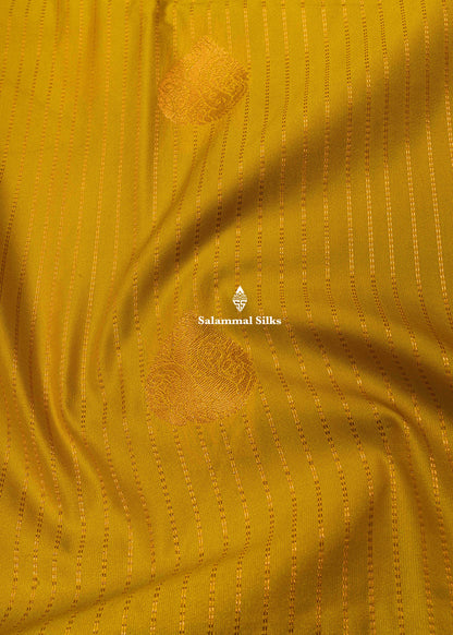 Navy Blue Semi Silk Saree With Copper Zari Traditional Long Size Border