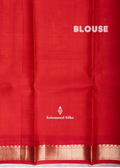Kanjivaram Pure Silk Saree Light Green With Maroon Blouse