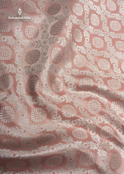Light Pink Bridal Semi Silk Saree With Blouse