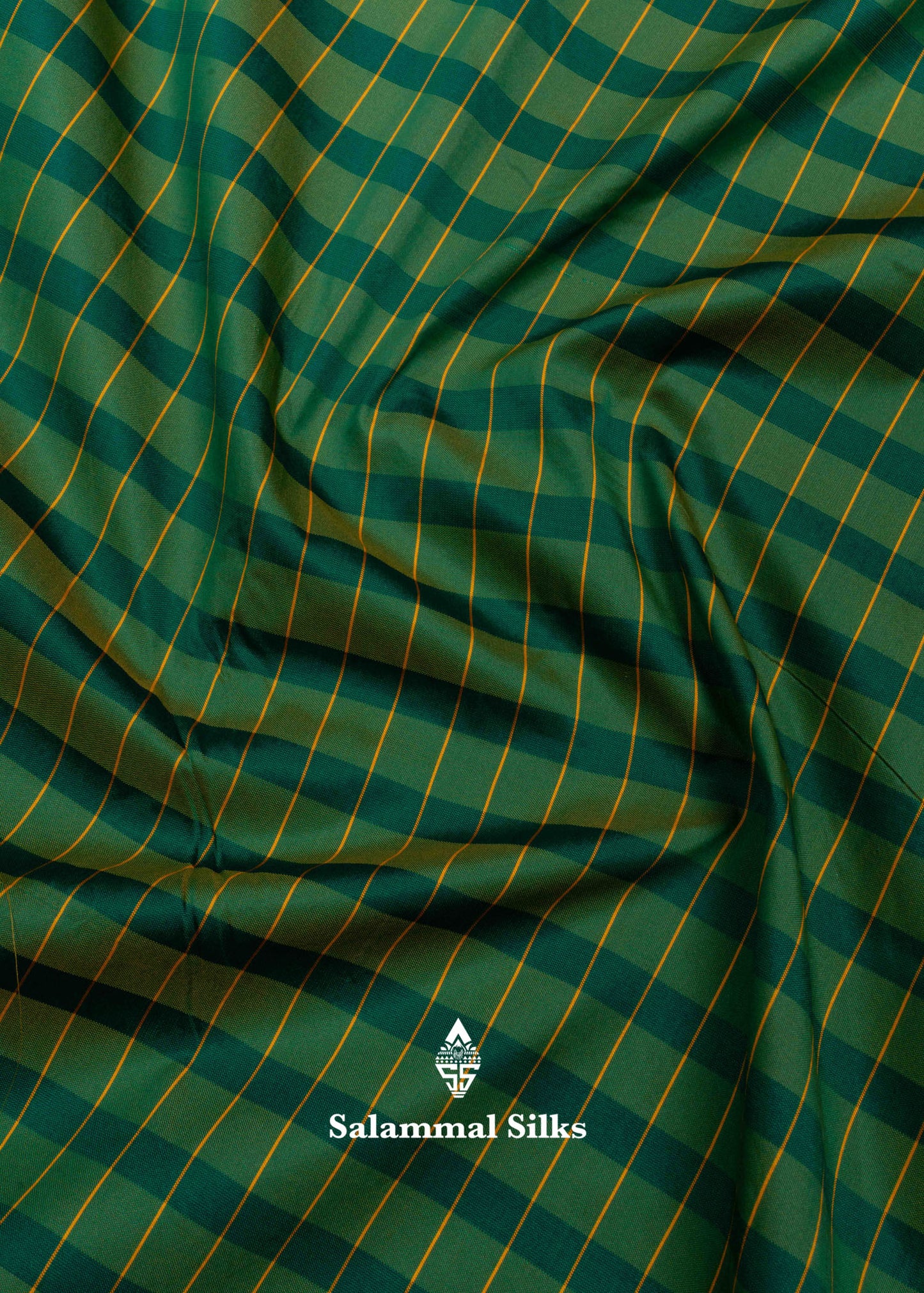 9 Yards Semi Silk Saree Parrot Green & Green Colour with Pink Double Border