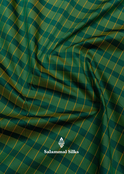 9 Yards Semi Silk Saree Parrot Green & Green Colour with Pink Double Border