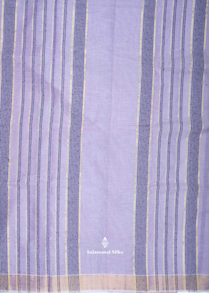 Light Lavender Beautiful Pure Cotton Saree With Blouse