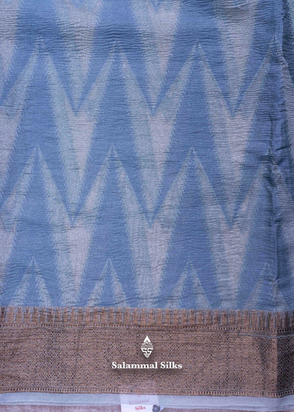 Rama Blue Color Premium Crush Fancy Saree with Grand Blouse