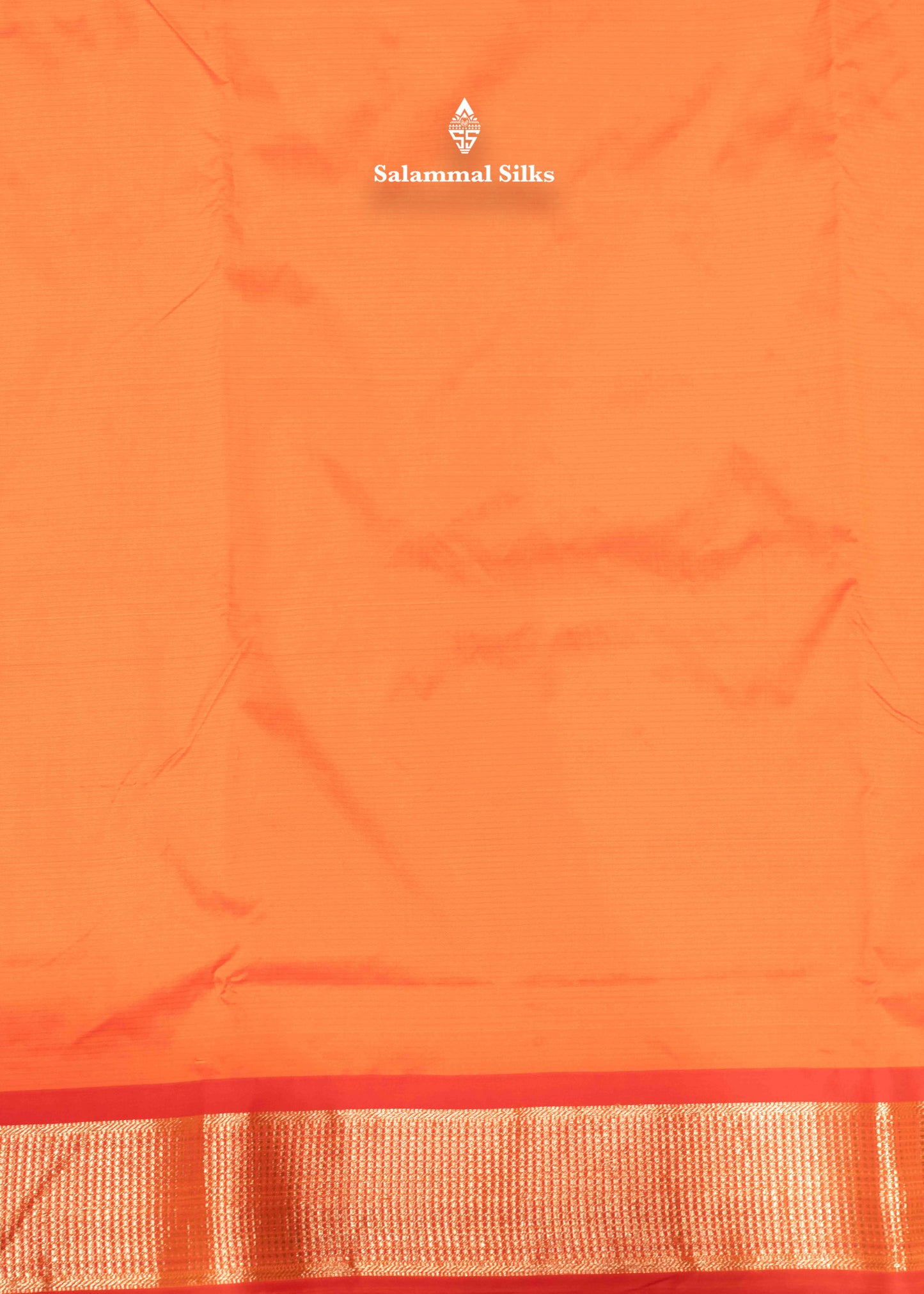 9 Yards Semi Silk Saree Orange Colour with Red Border
