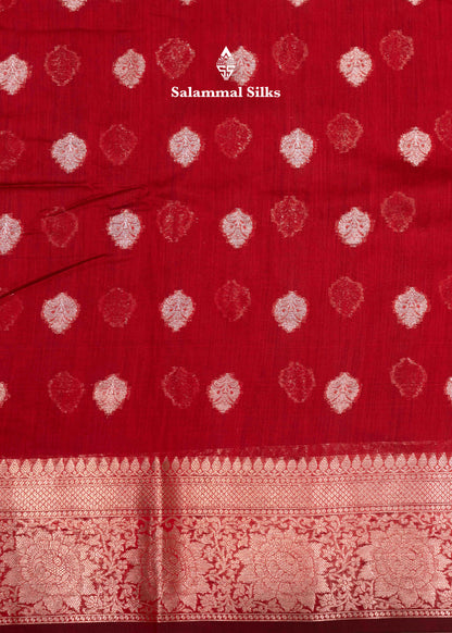 Maroon Colour Semi Linen Saree With Grand Blouse