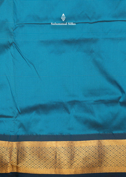 9 Yards Semi Silk Saree Orange Colour with Red Border