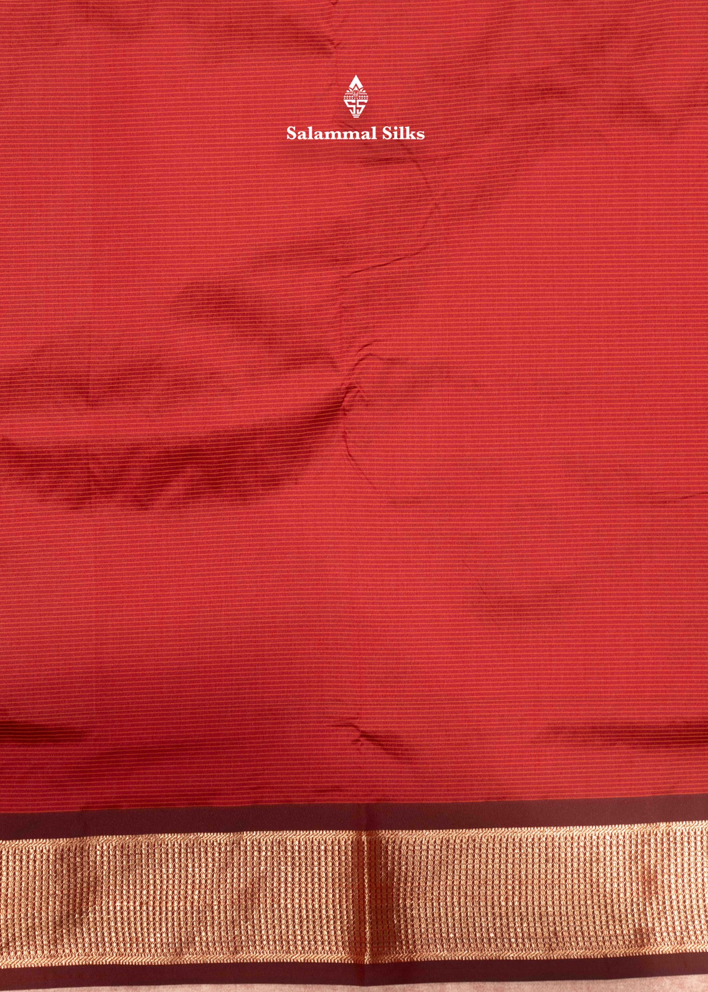 9 Yards Semi Silk Saree Orange Colour with Red Border