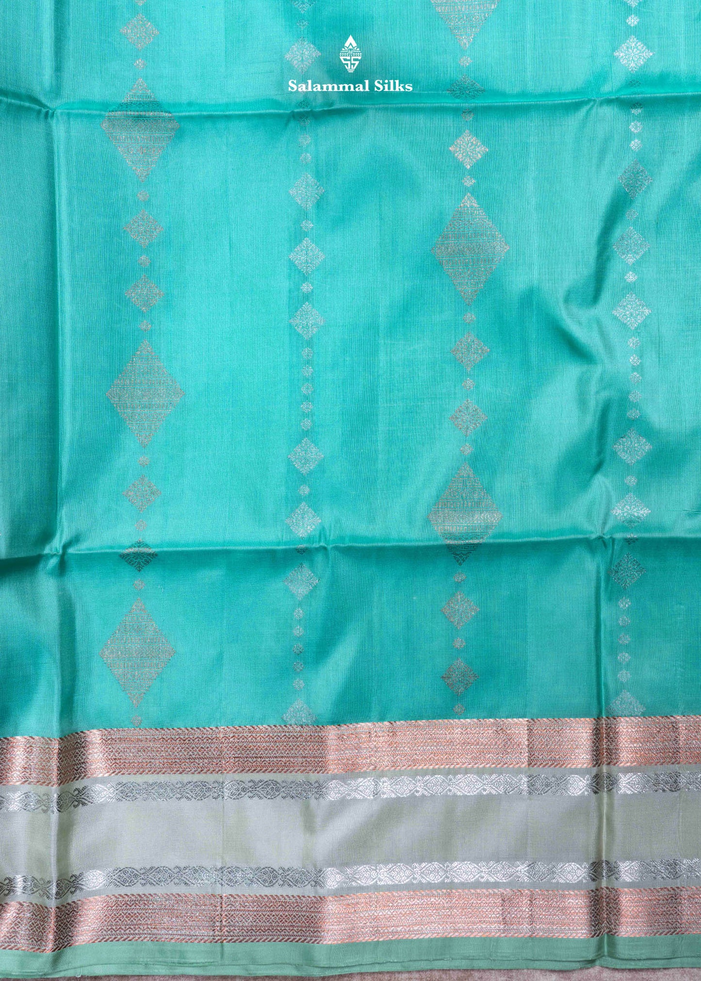 Kanjivaram Sea Green Pure Soft Silk Saree With Cream Green Blouse