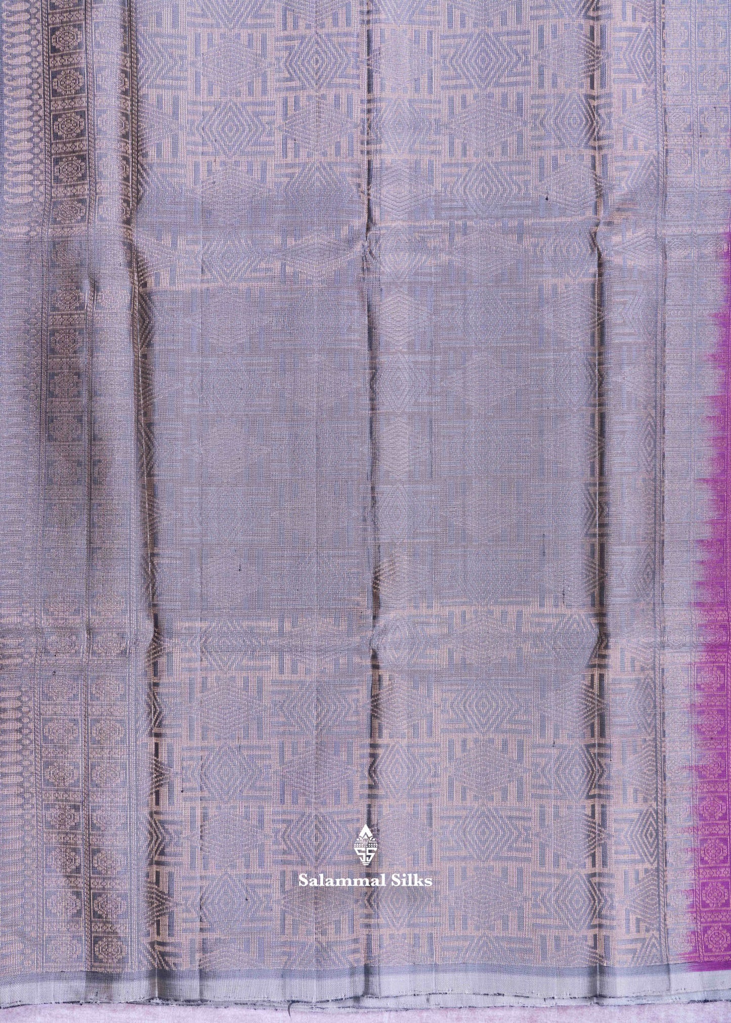 Kanjivaram Violet Colour Pure Silk Saree With One Side Border