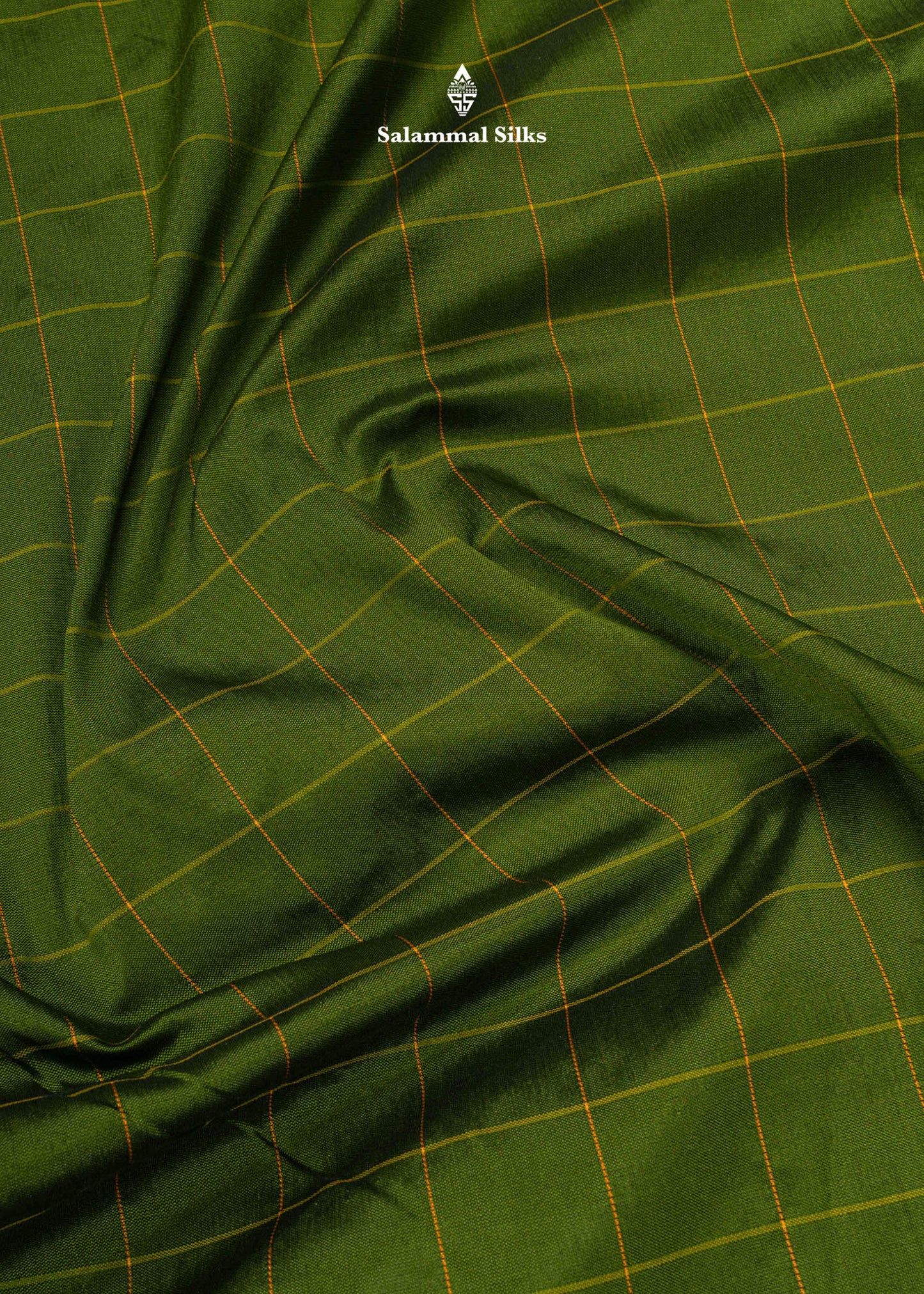 9 Yards Semi Silk Saree Army Green Colour with Pink Border