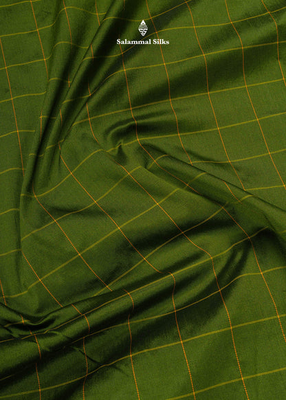 9 Yards Semi Silk Saree Army Green Colour with Pink Border