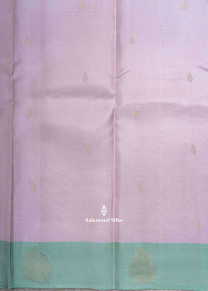 Kanjivaram Pure Silk Saree Cream With Green White Blouse